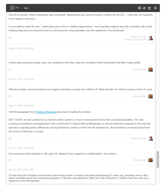 A screenshot of the live analysis.