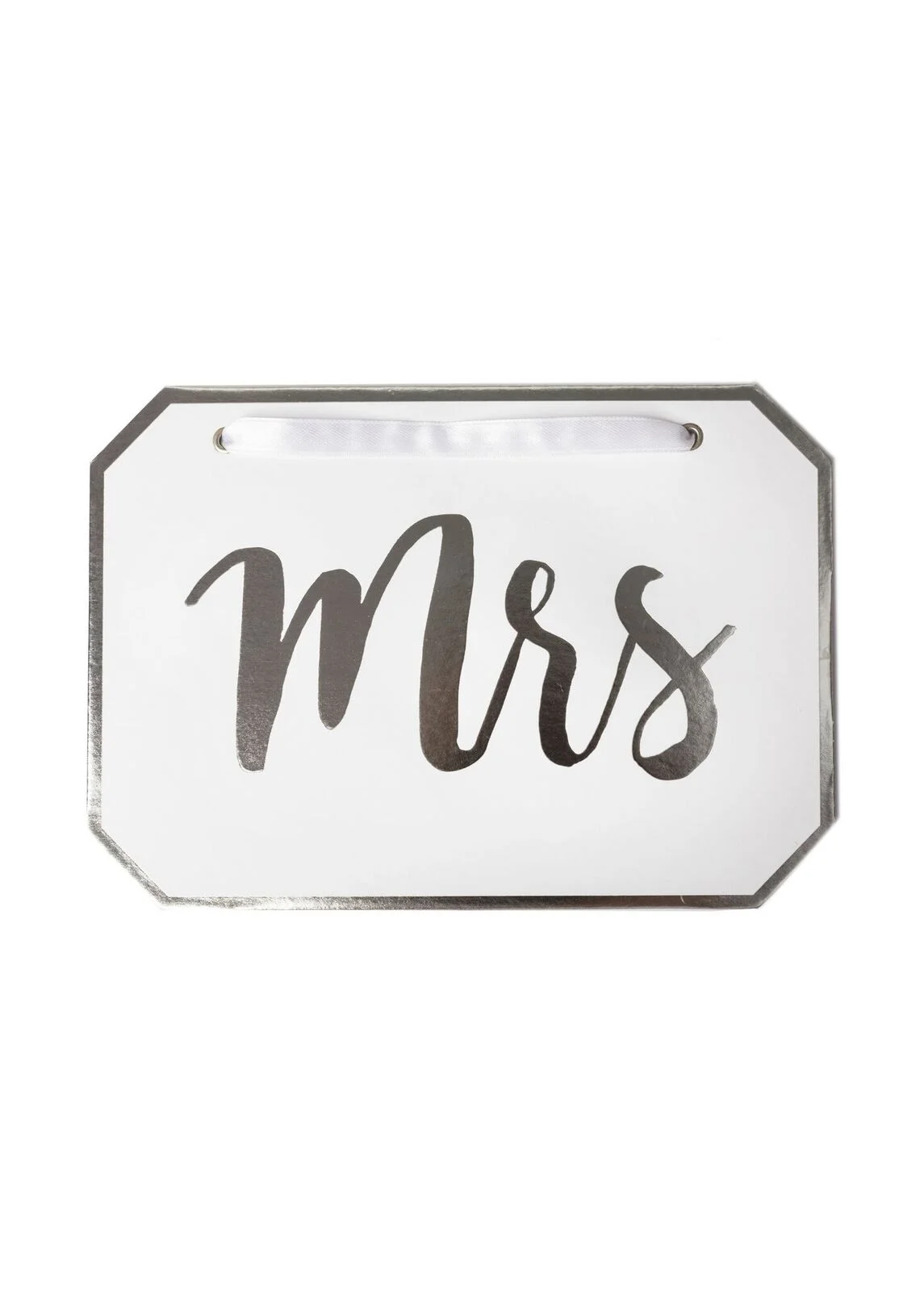 'MRS' WHITE/ SILVER CHAIR SIGN