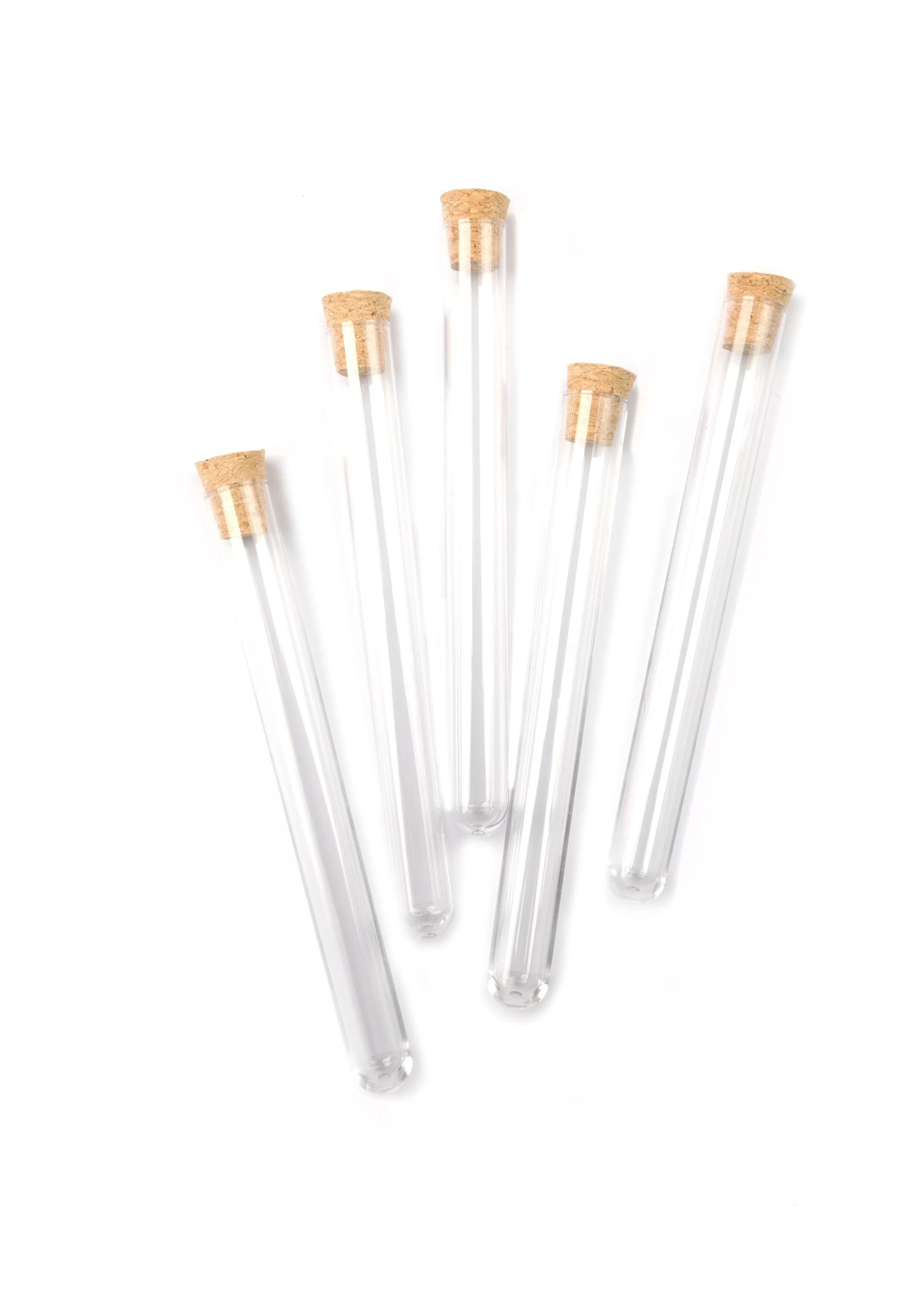 EMPTY TEST TUBES WITH CORK LIDS