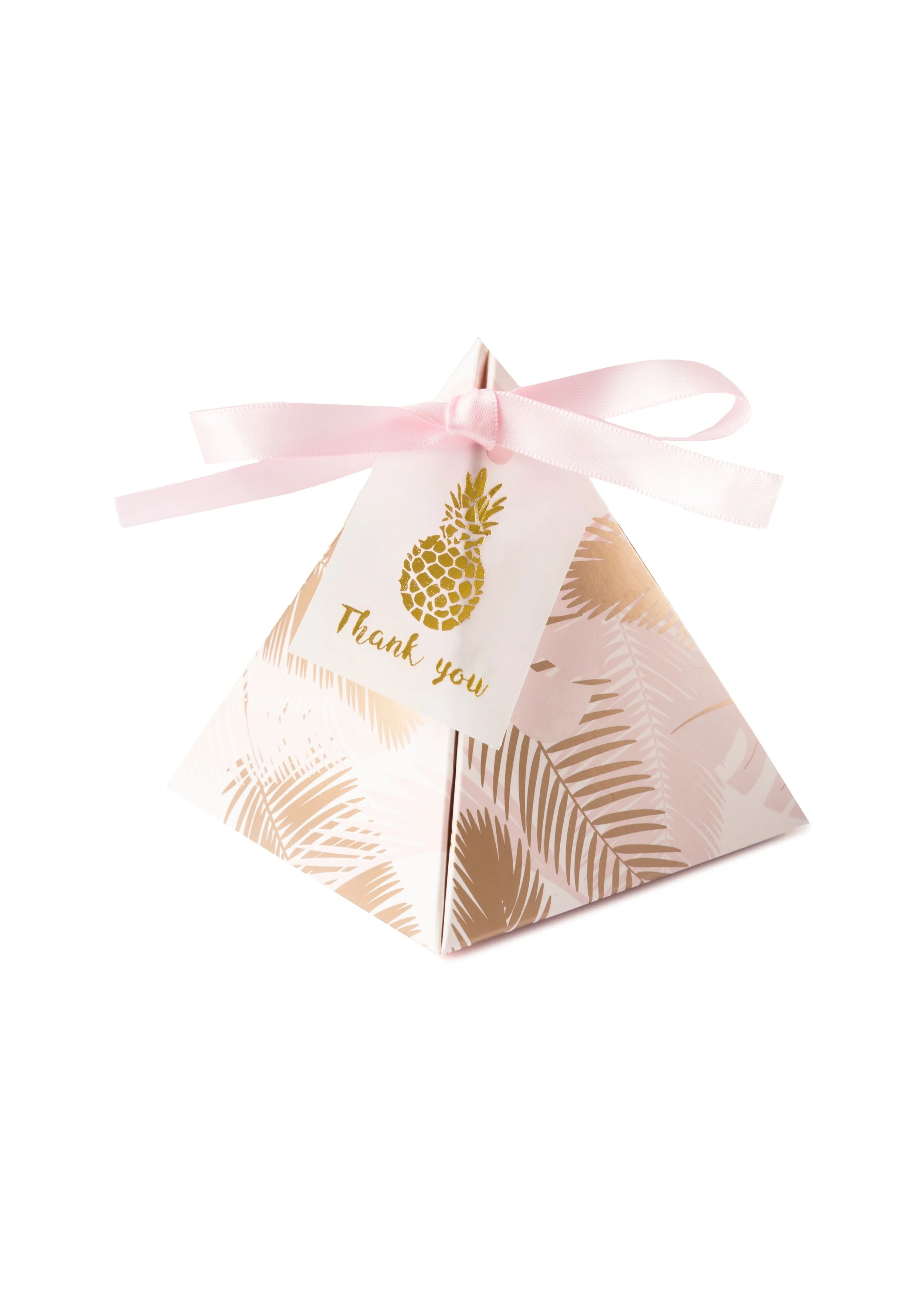 PYRAMID TREAT BOXES IN PALM LEAF PRINT