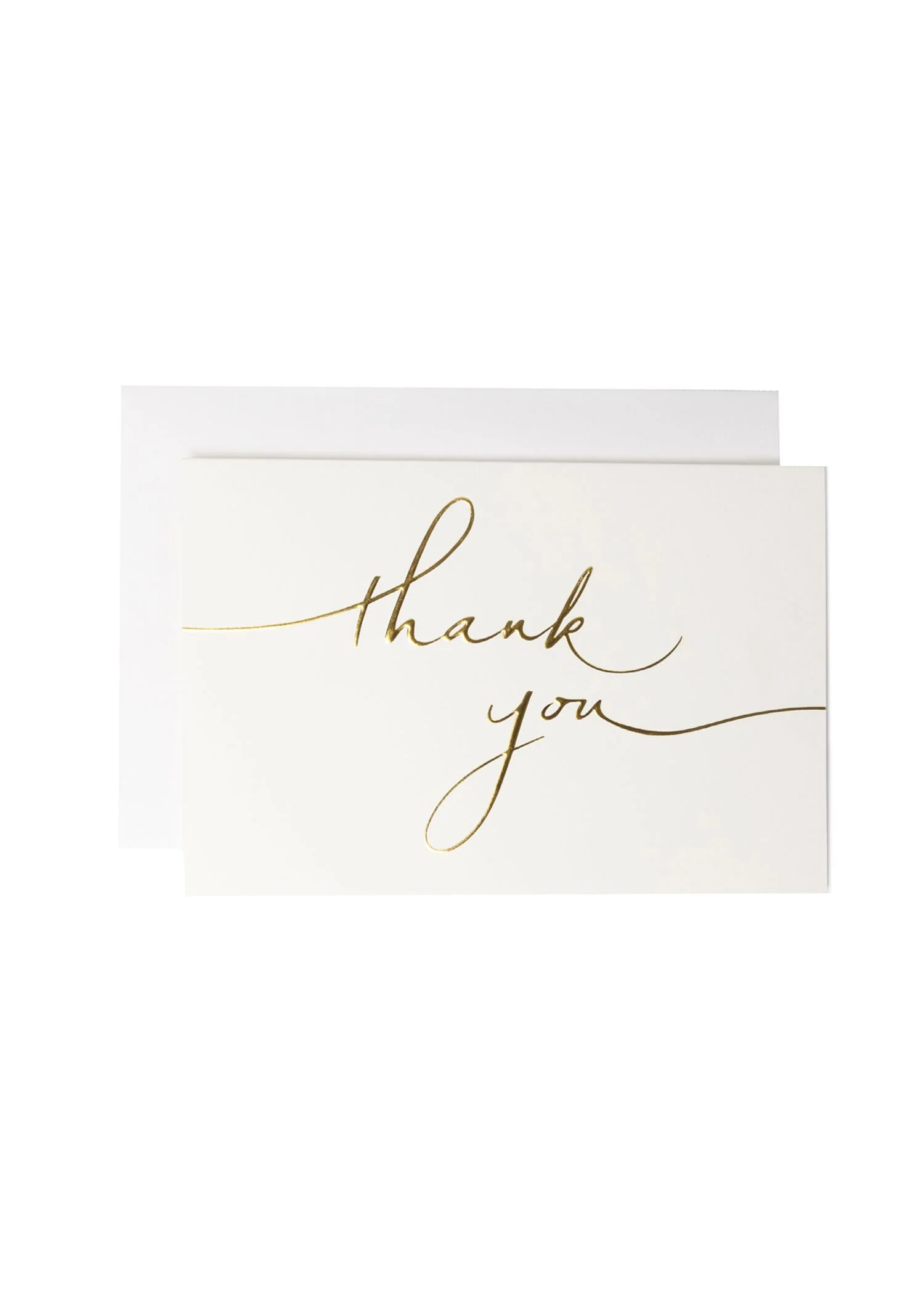 SET OF 10 THANK YOU CARDS - WHITE AND GOLD EMBOSSED