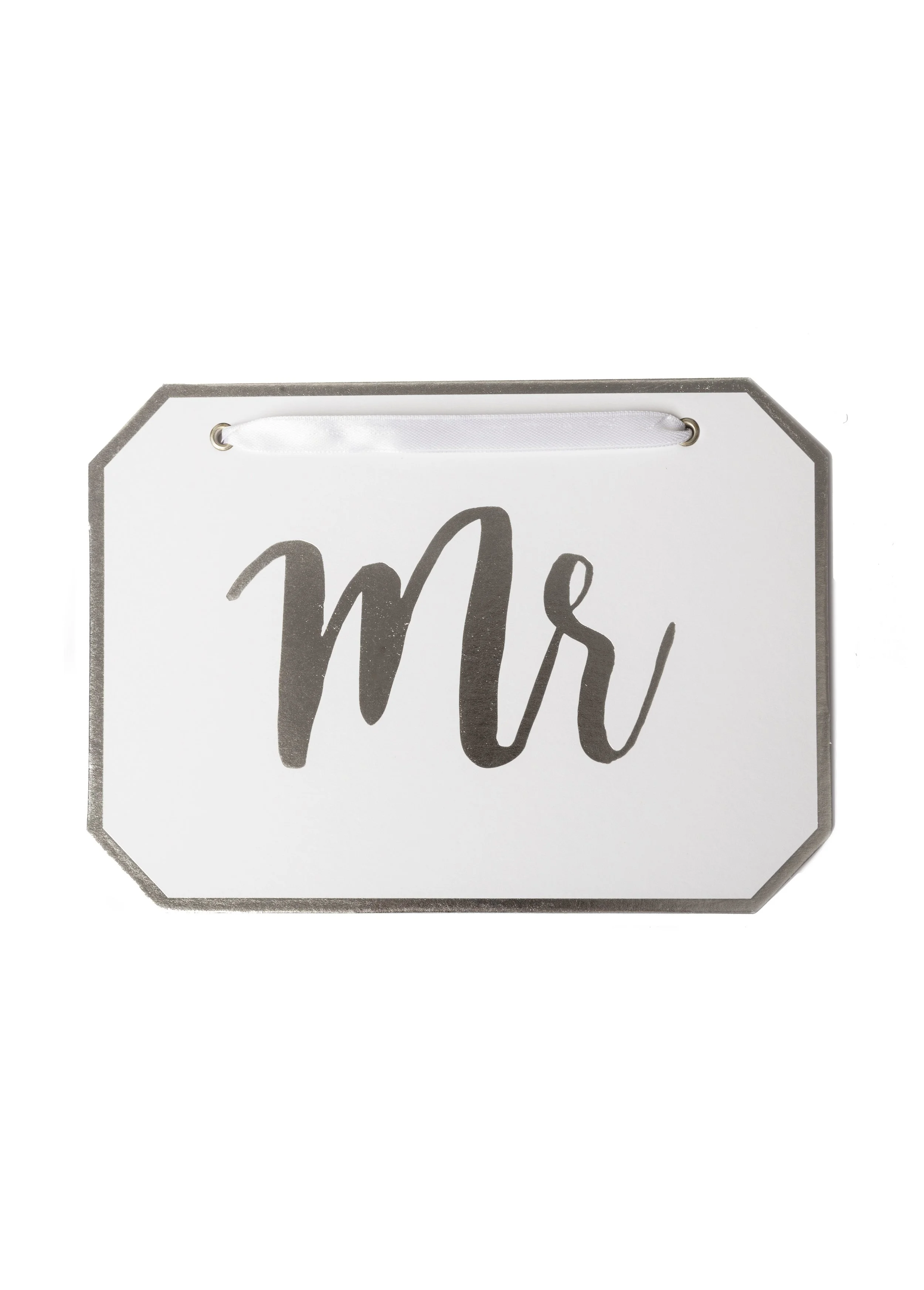 'MR' WHITE/ SILVER CHAIR SIGN