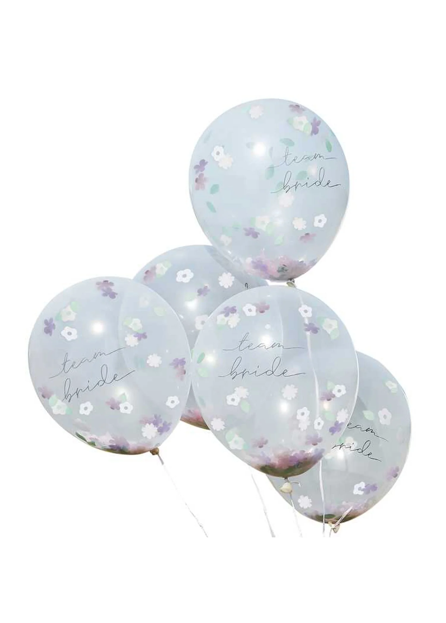 TEAM BRIDE BOHO FLORAL CONFETTI BALLOONS