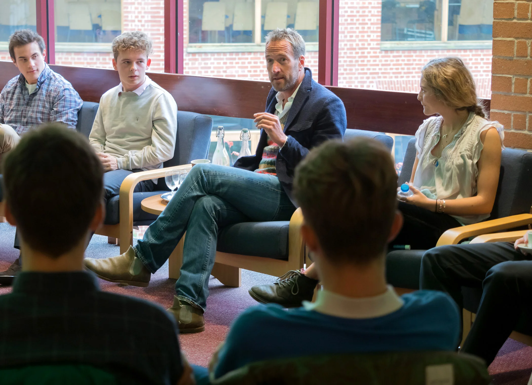 Bryanston BF5 - TV star and adventurer, Ben Fogle, talks with pupils at his former school, Bryanston .jpg