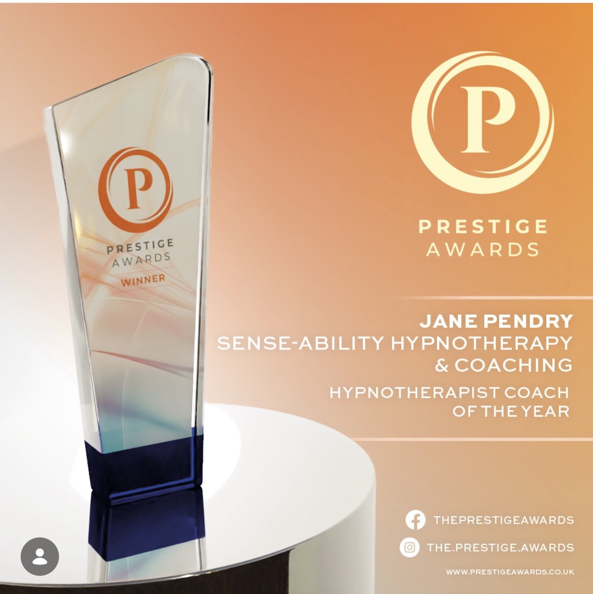 Jane Pendry of Sense-Ability Awarded Prestige Hypnotherapist and Coach of the Year 2026, London and the South East