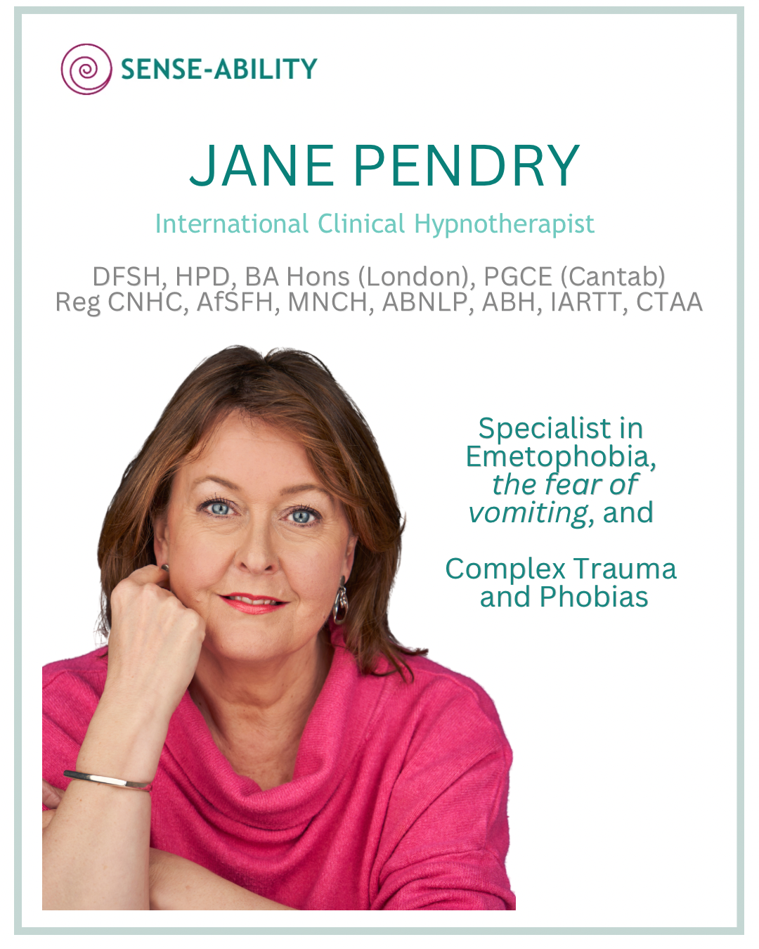 Jane Pendry at Sense-Ability Hypnotherapy & Coaching