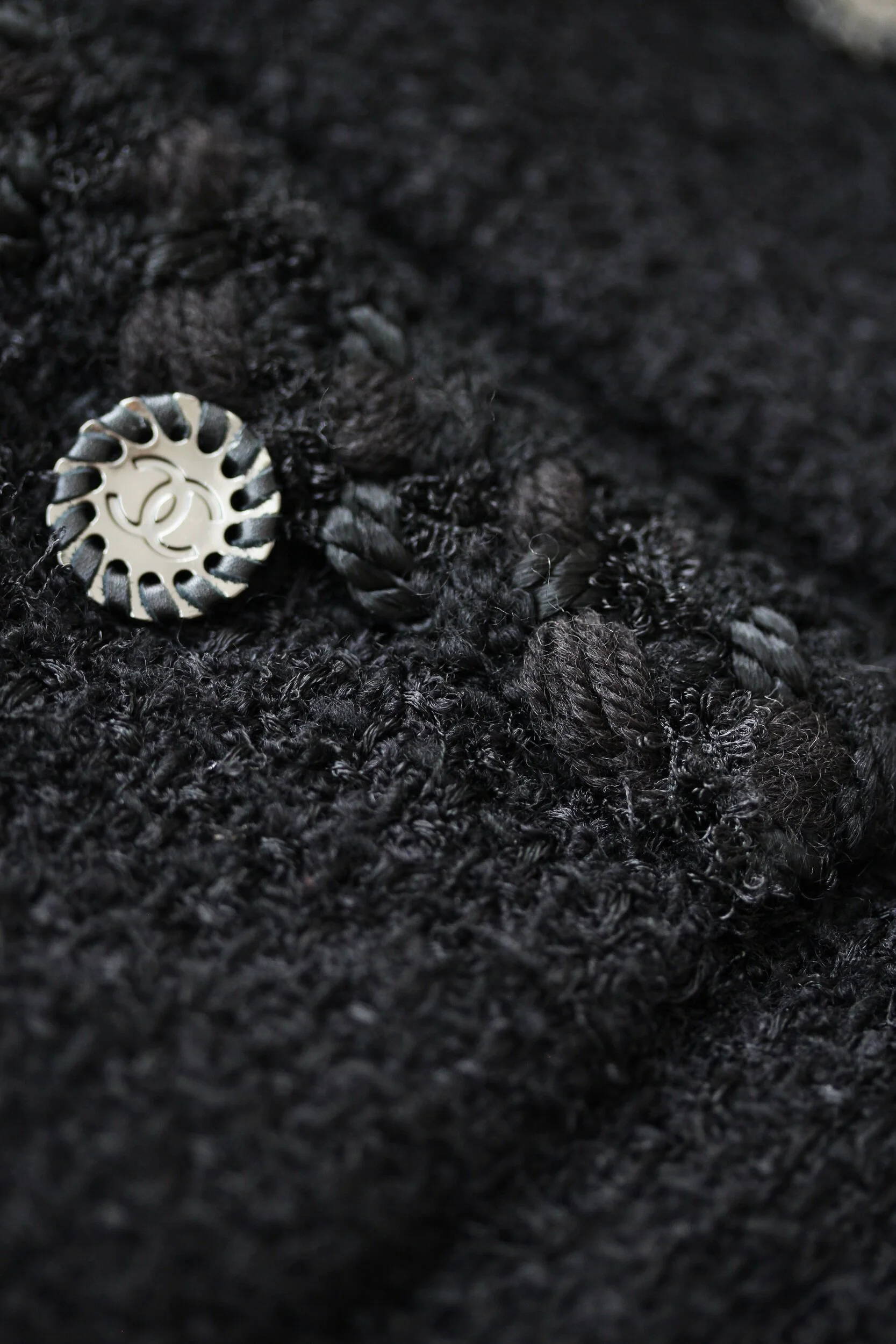 Chanel Tweed Jacket With Camelia Buttons