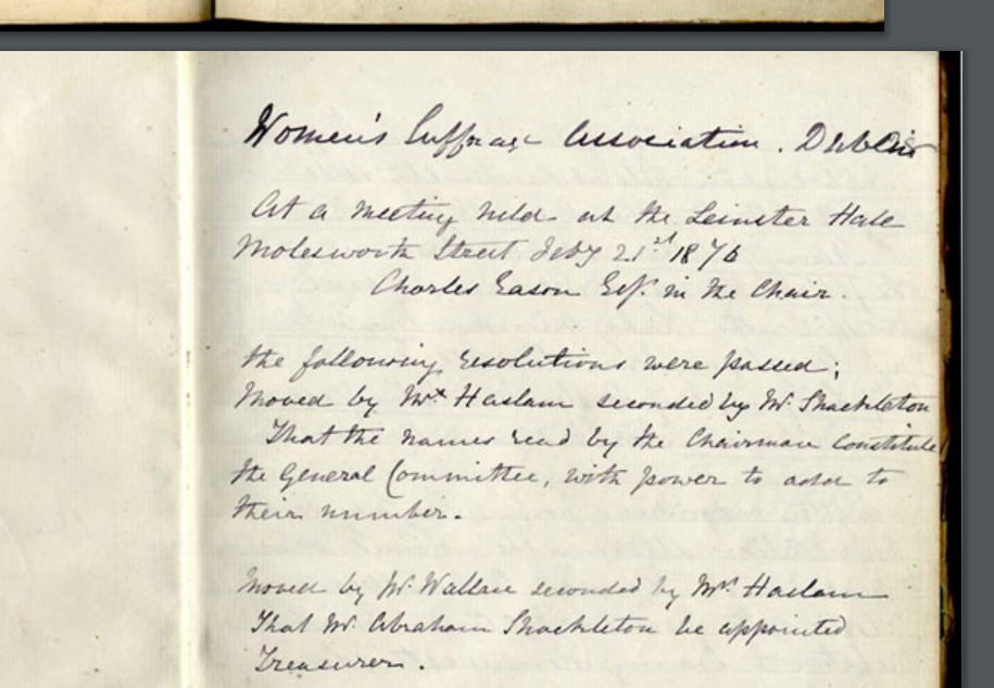 Opening page of the DWSA minute book.