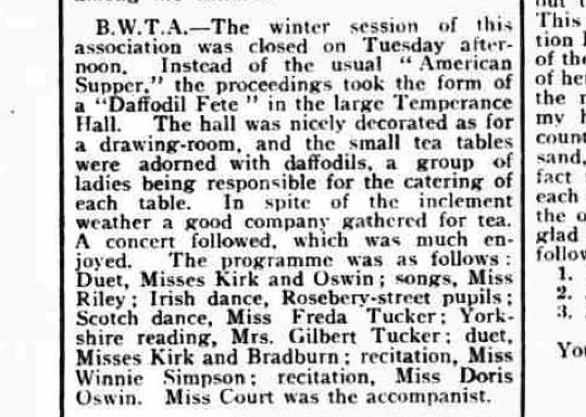 A Daffodil Fête in March 1916 in Leicestershire. Loughborough Echo.