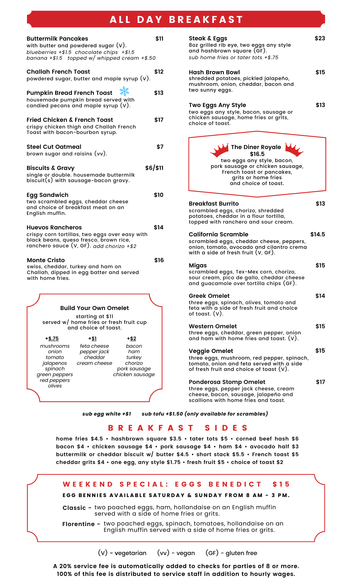 Menu — The Diner