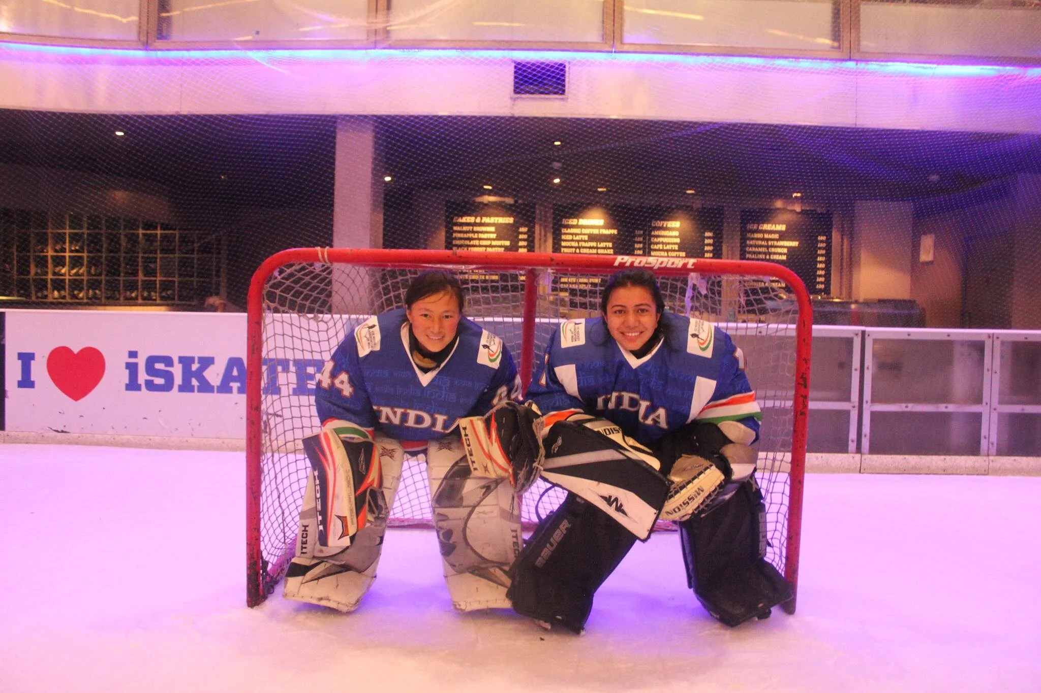 Ladakh goalie duo Dorjay Dolma and Noor Jahan.