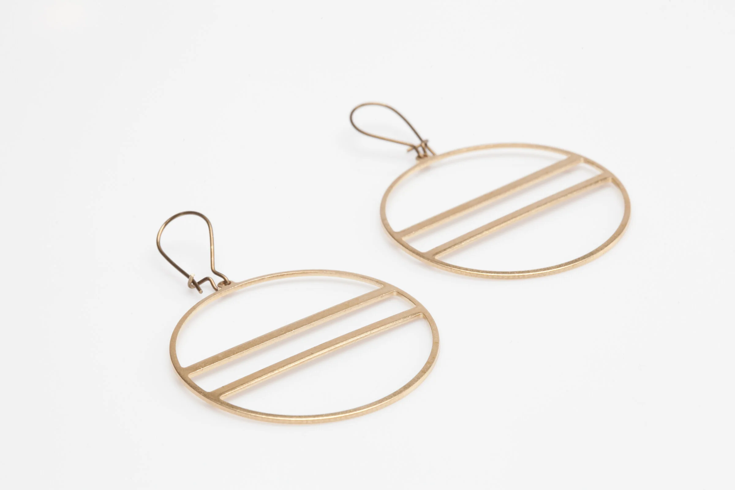 Brass Circle Earrings