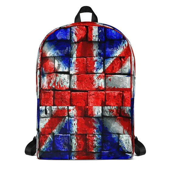  Union Jack Brick Wall Art Backpack