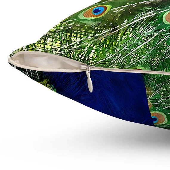 Peacock Accent Throw Square Pillow