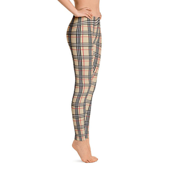tan plaid leggings