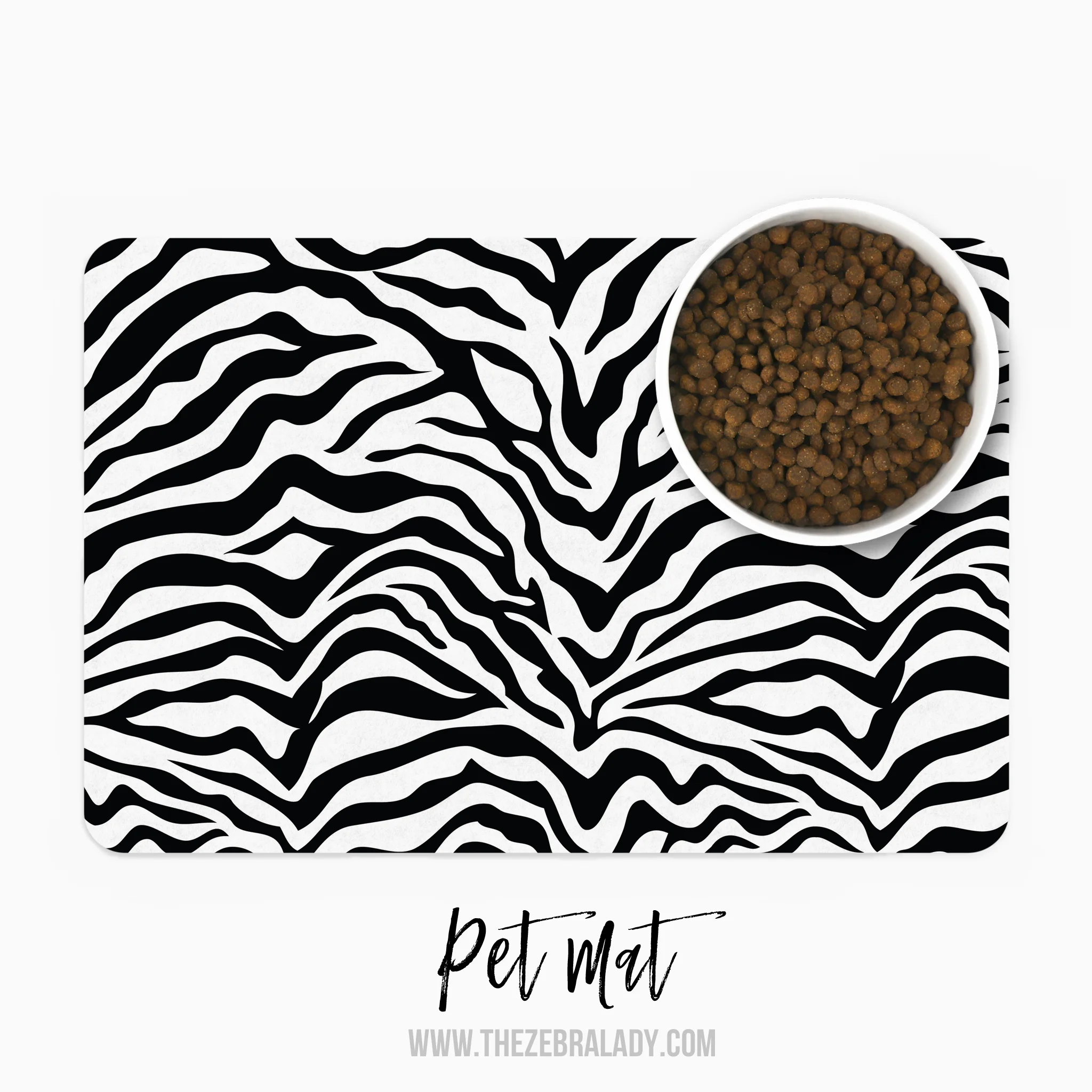 Black White Zebra Pet Mat  