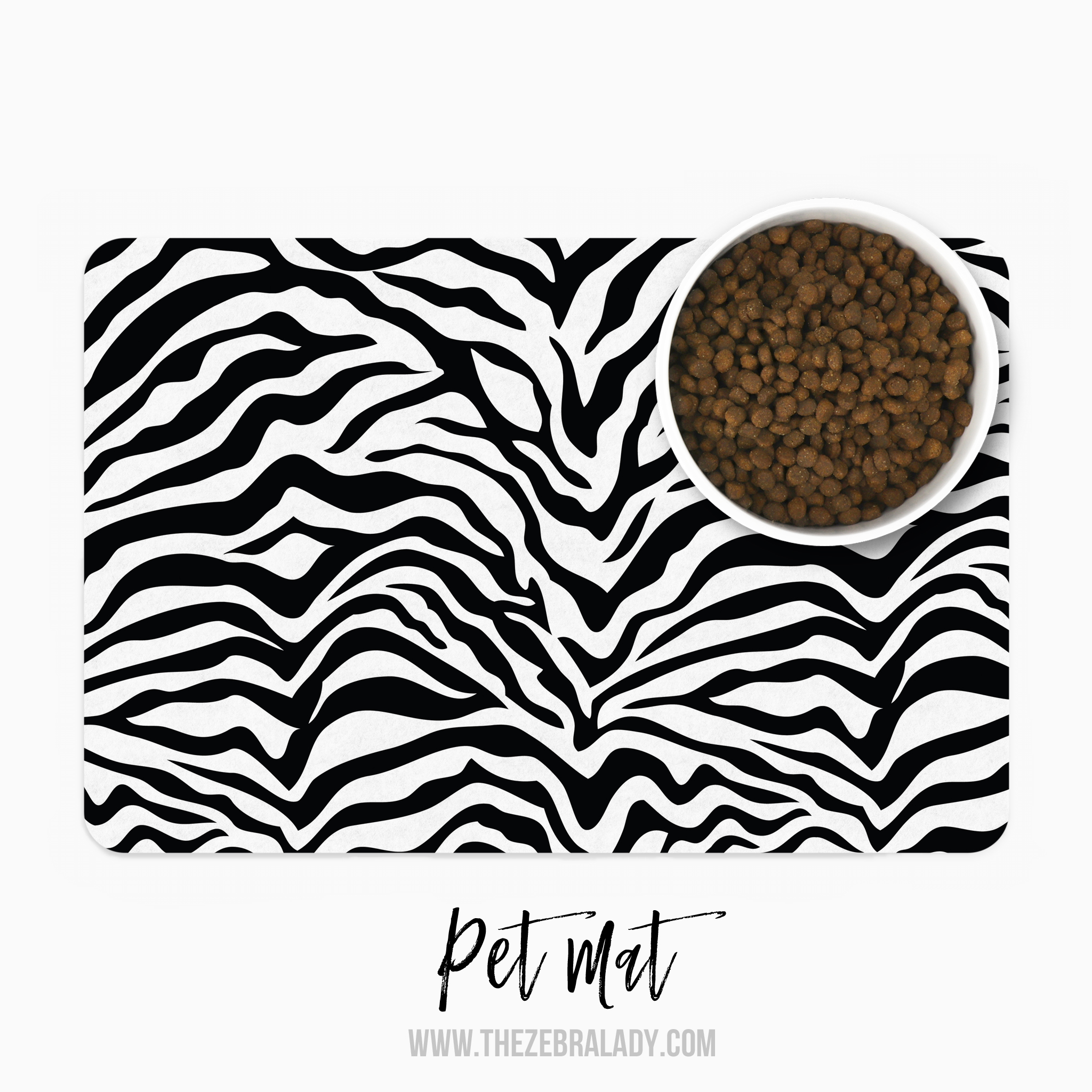 Black White Zebra Pet Mat  