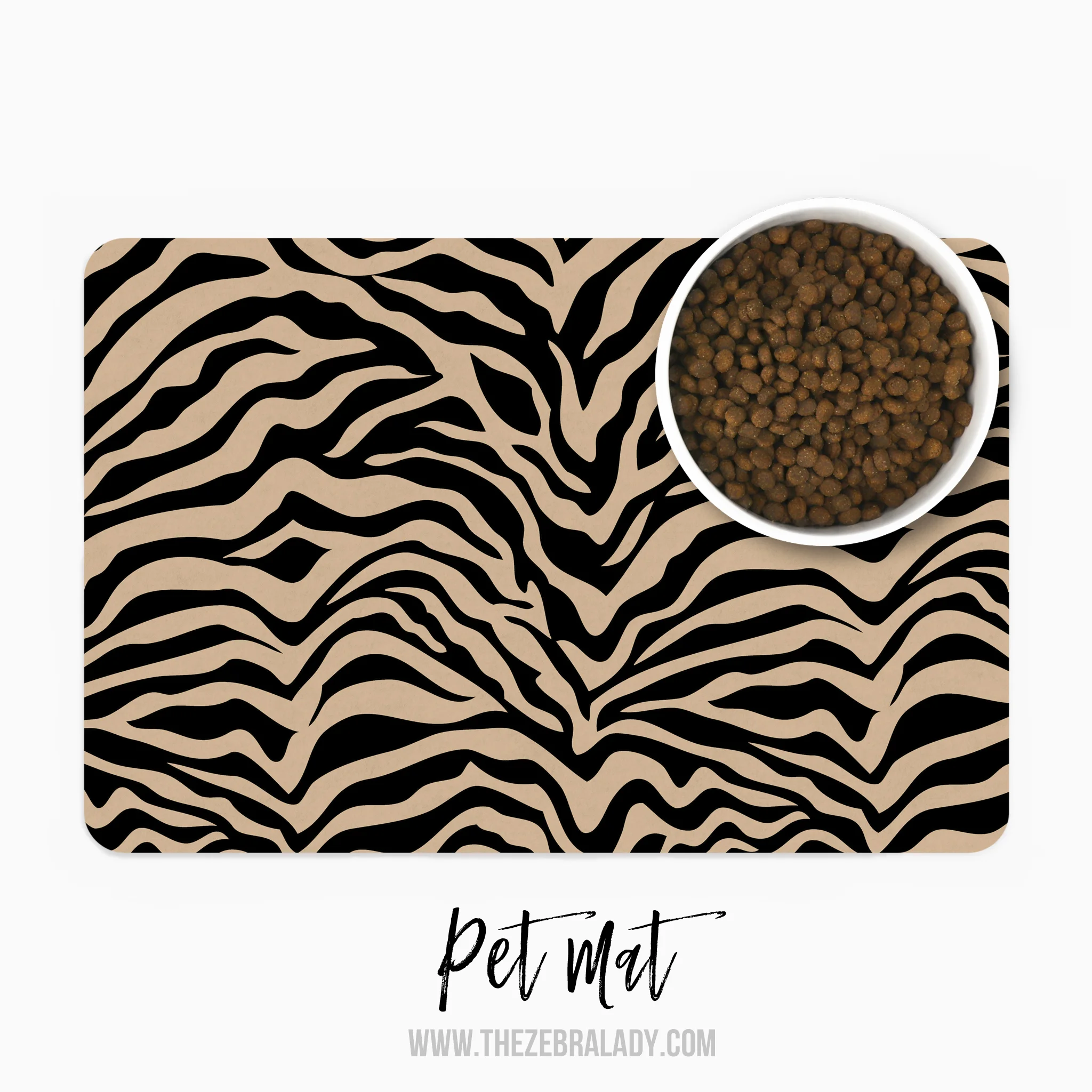 Tan Black Zebra Pet Mat  
