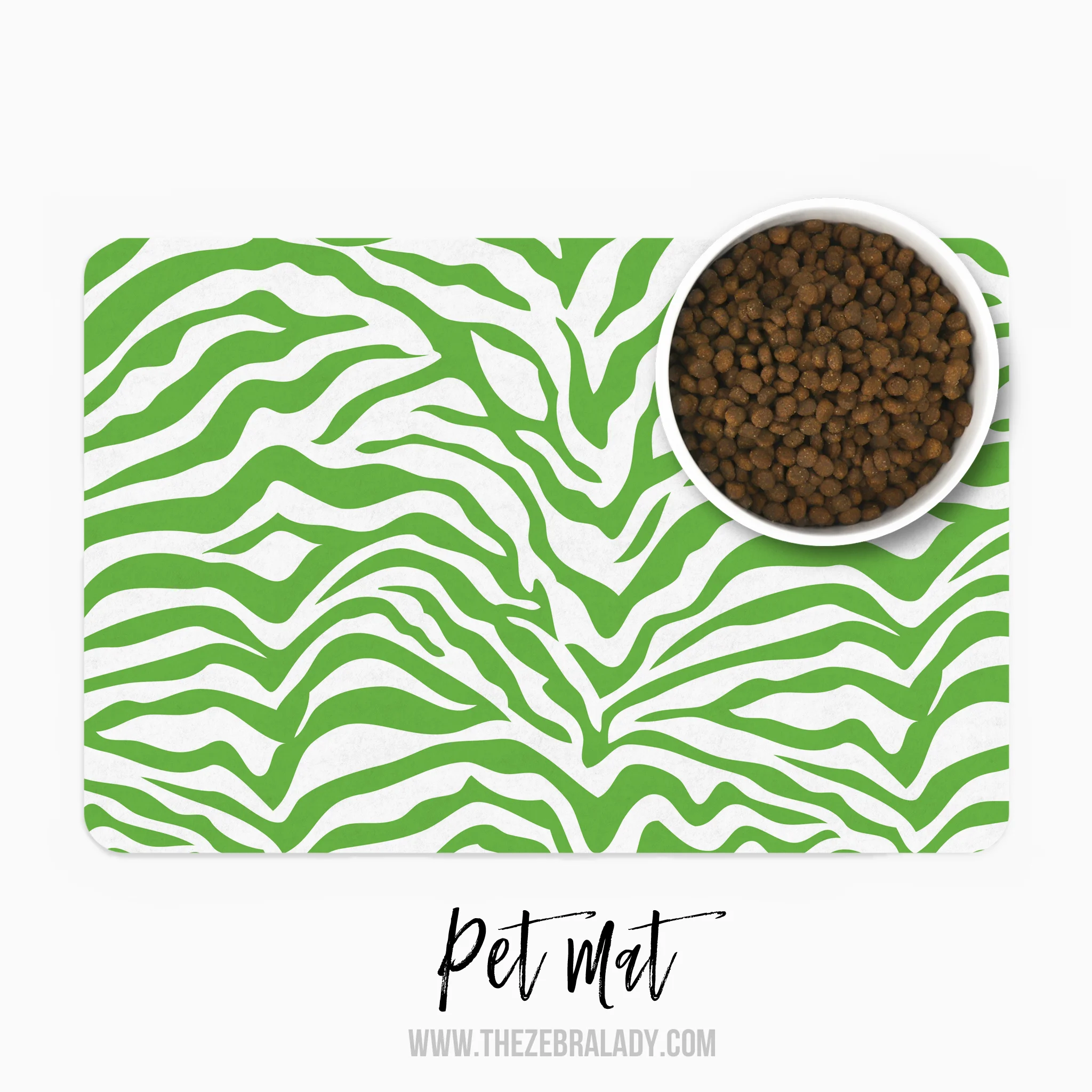 Green Zebra print Pet Mat  