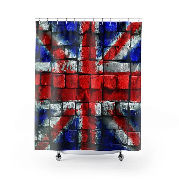 Union Jack Brick Wall  Shower Curtain