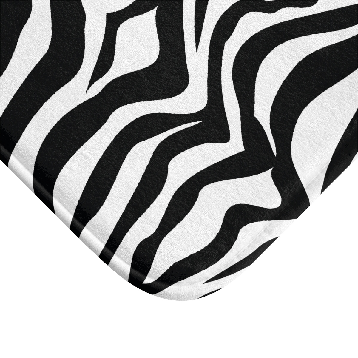Black White Zebra print Bath Mat