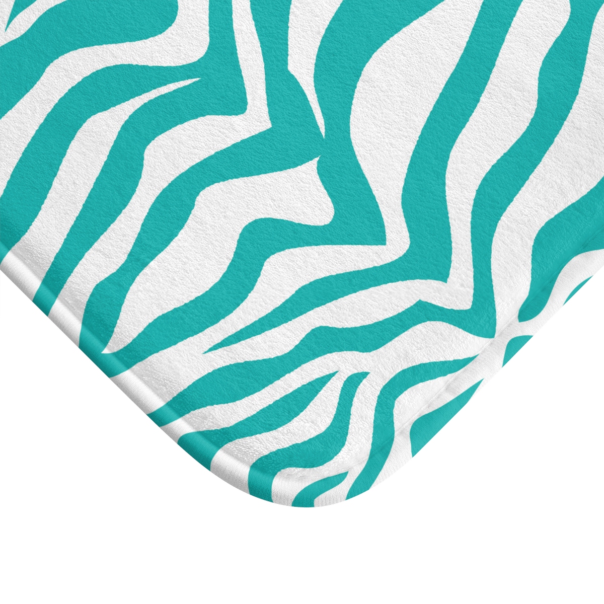 Teal Turquoise Zebra Print bath Mat