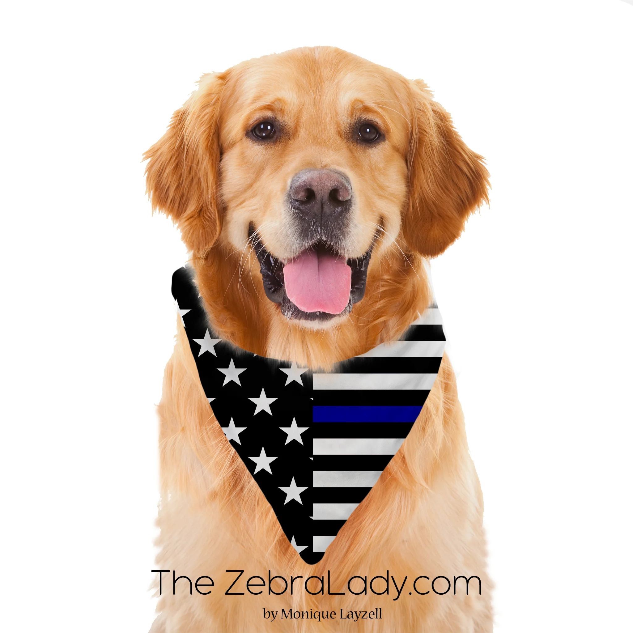 Thin Blue Line US Flag Pet Bandana