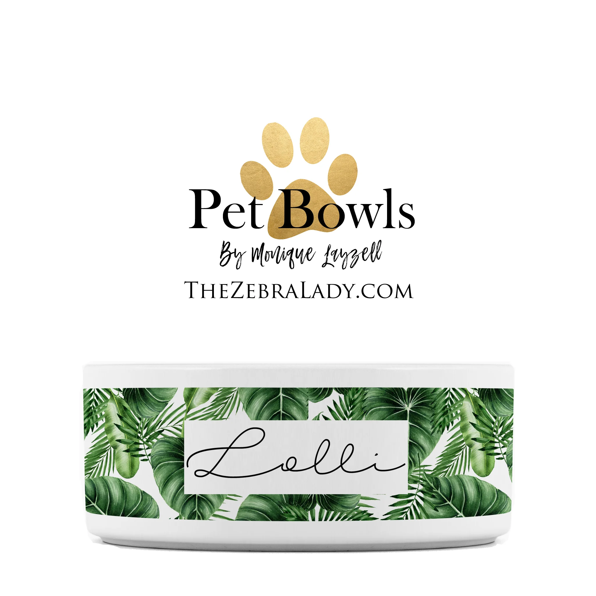  Palm Leave Pet Bowl Personalized