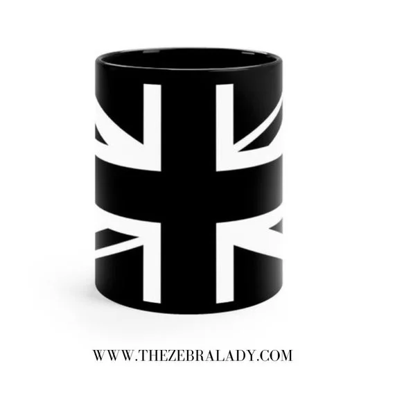 Union Jack Black And White Coffee Mug Black Mug 11 Oz