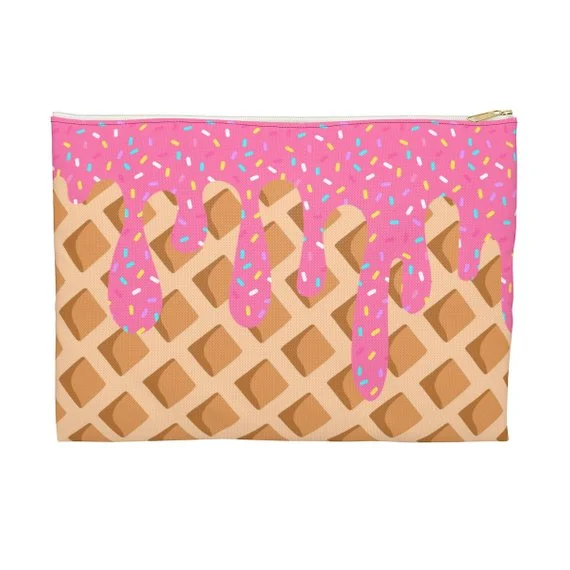 Ice Cream Melted Sprinkles Accessory Pouch Makeup Bag