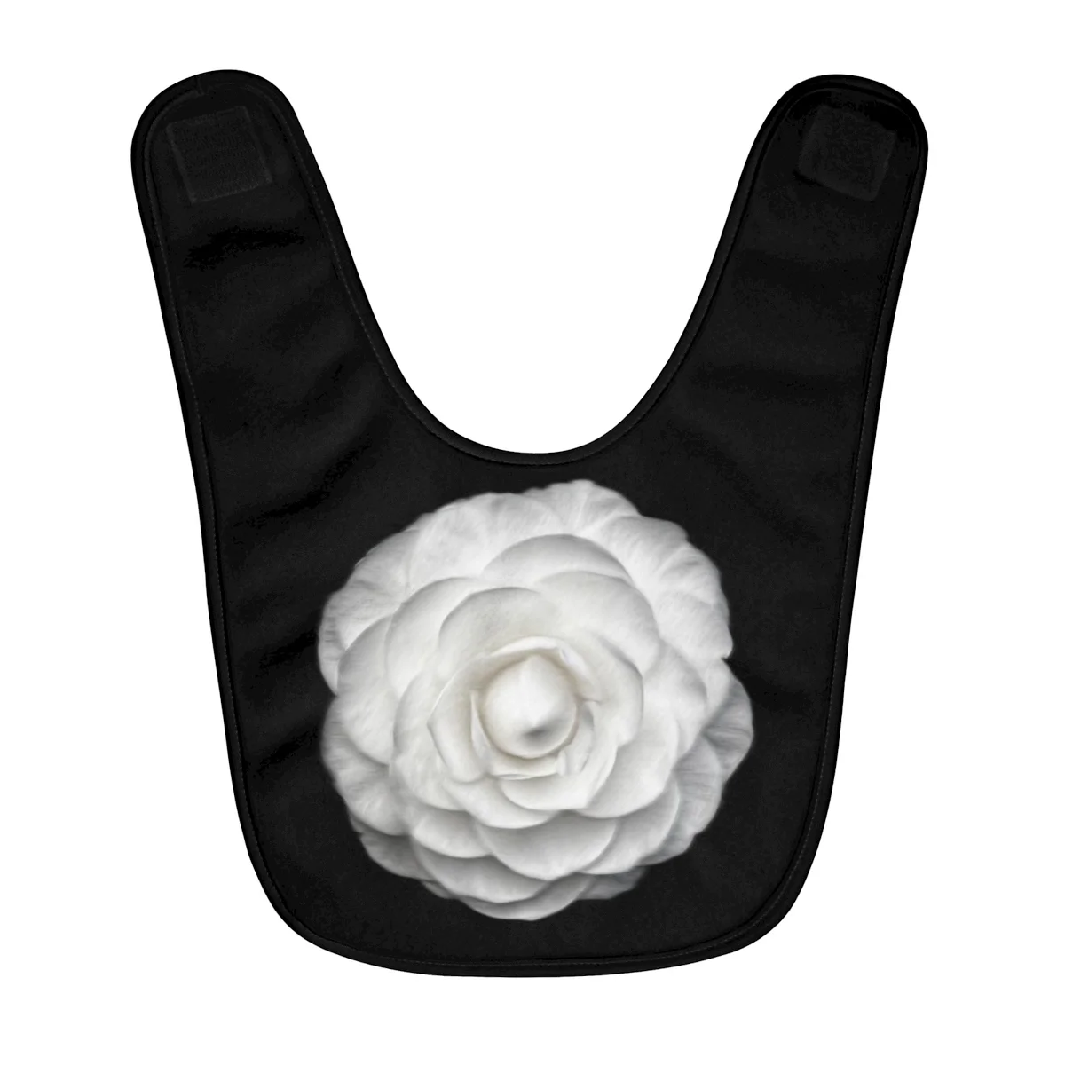 Black White Rose Chic CoCo Style Fashion Baby Bib