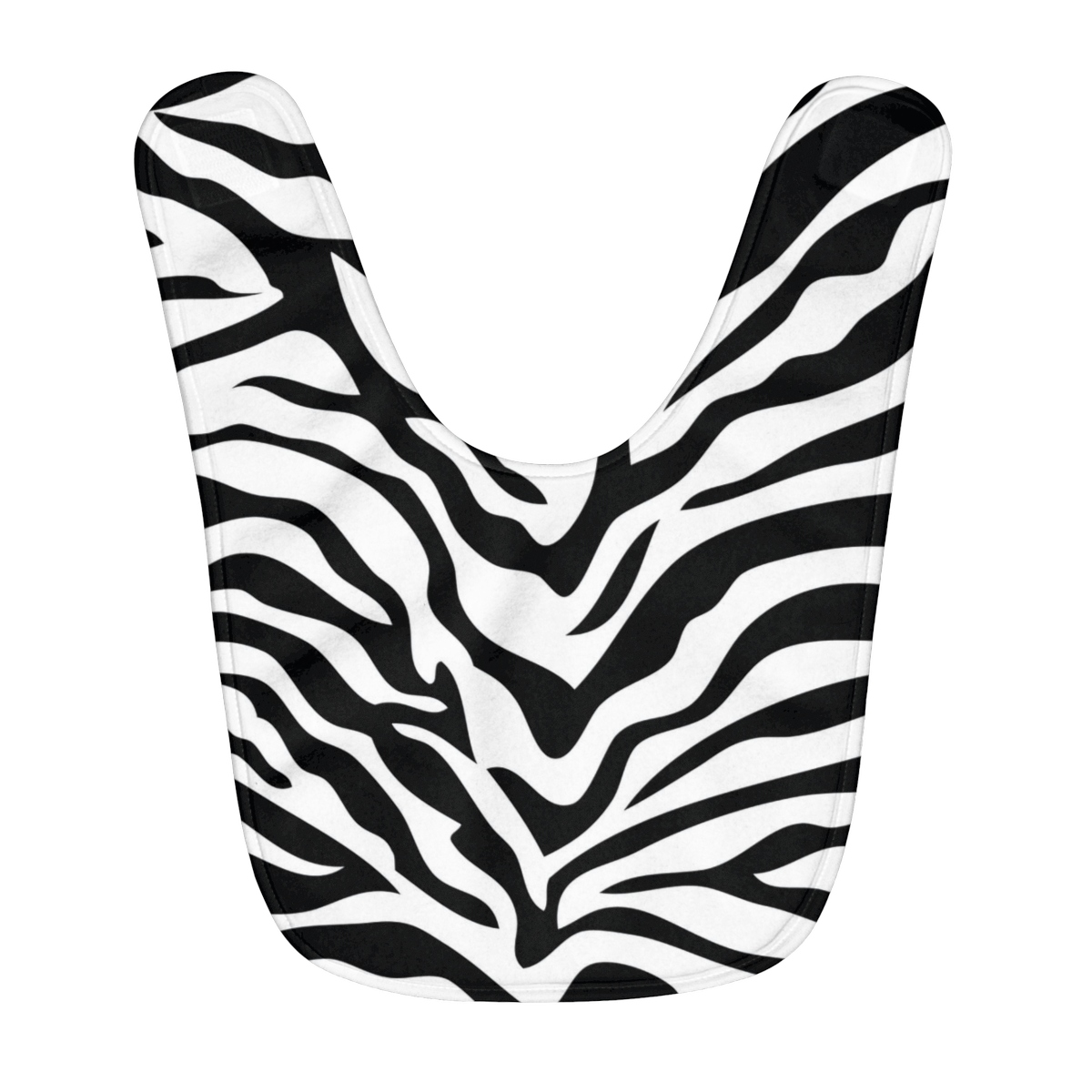 Black and White Zebra , Animal Print Chic Fashion Baby Bib