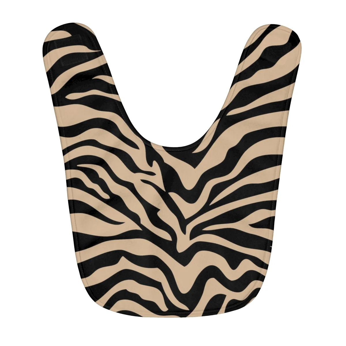 Tan Black Zebra Print Baby Bib