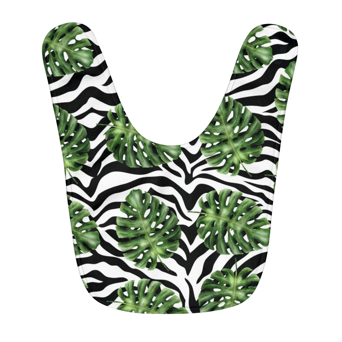 Zebra Green Palms Chic Fashion Baby Bib