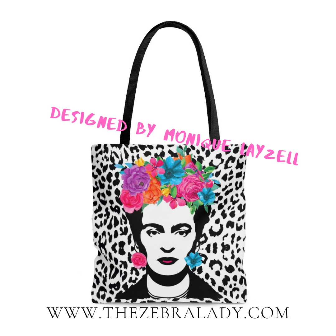 Frida Kahlo Leopard Flowers tote bag 3 Sizes