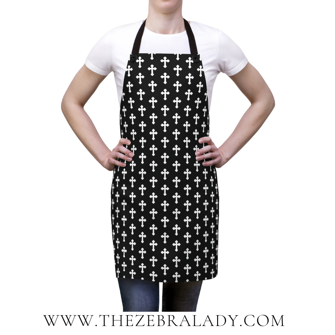 Holy Cross Black White Apron