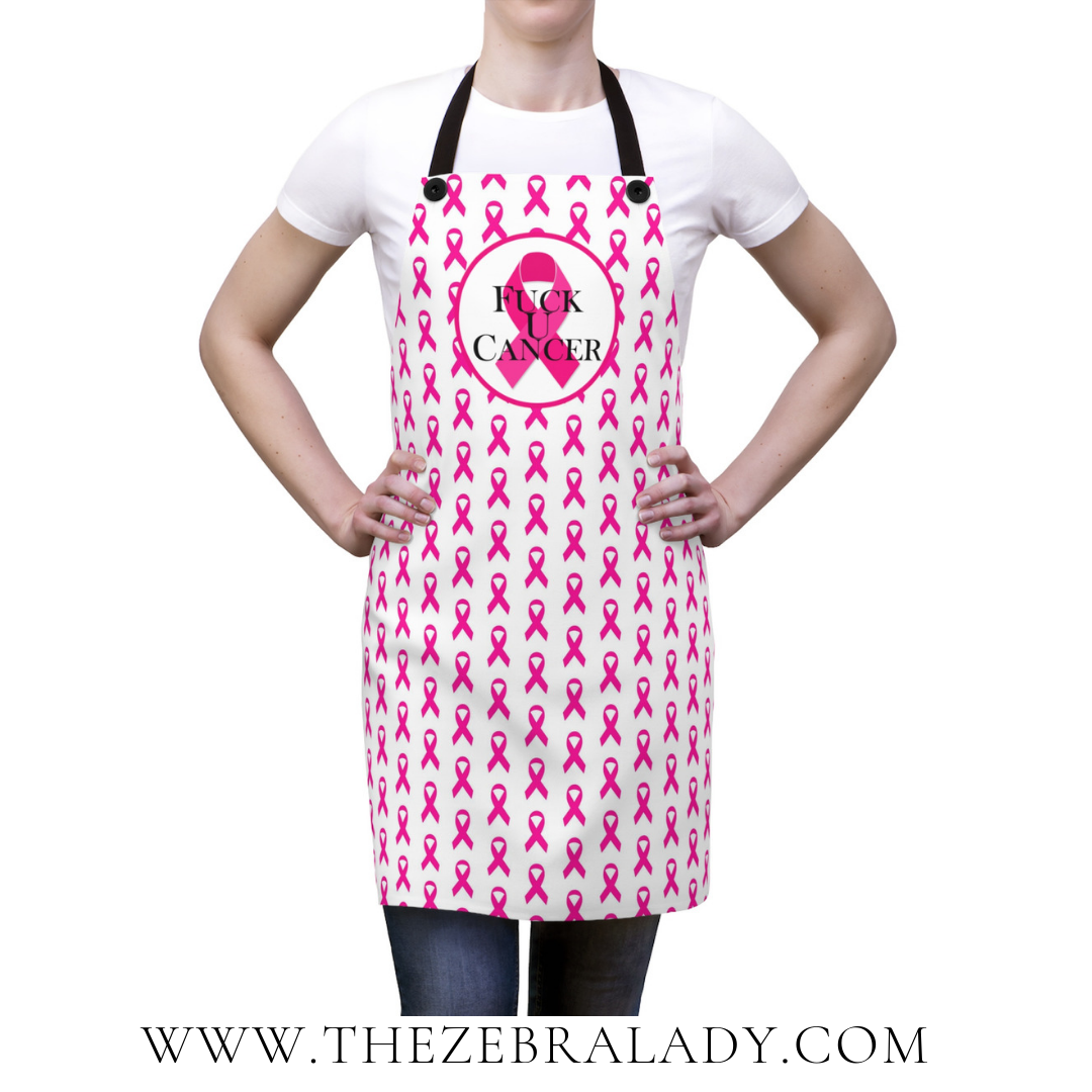 Pink Ribbon Fu*k U Cancer Apron