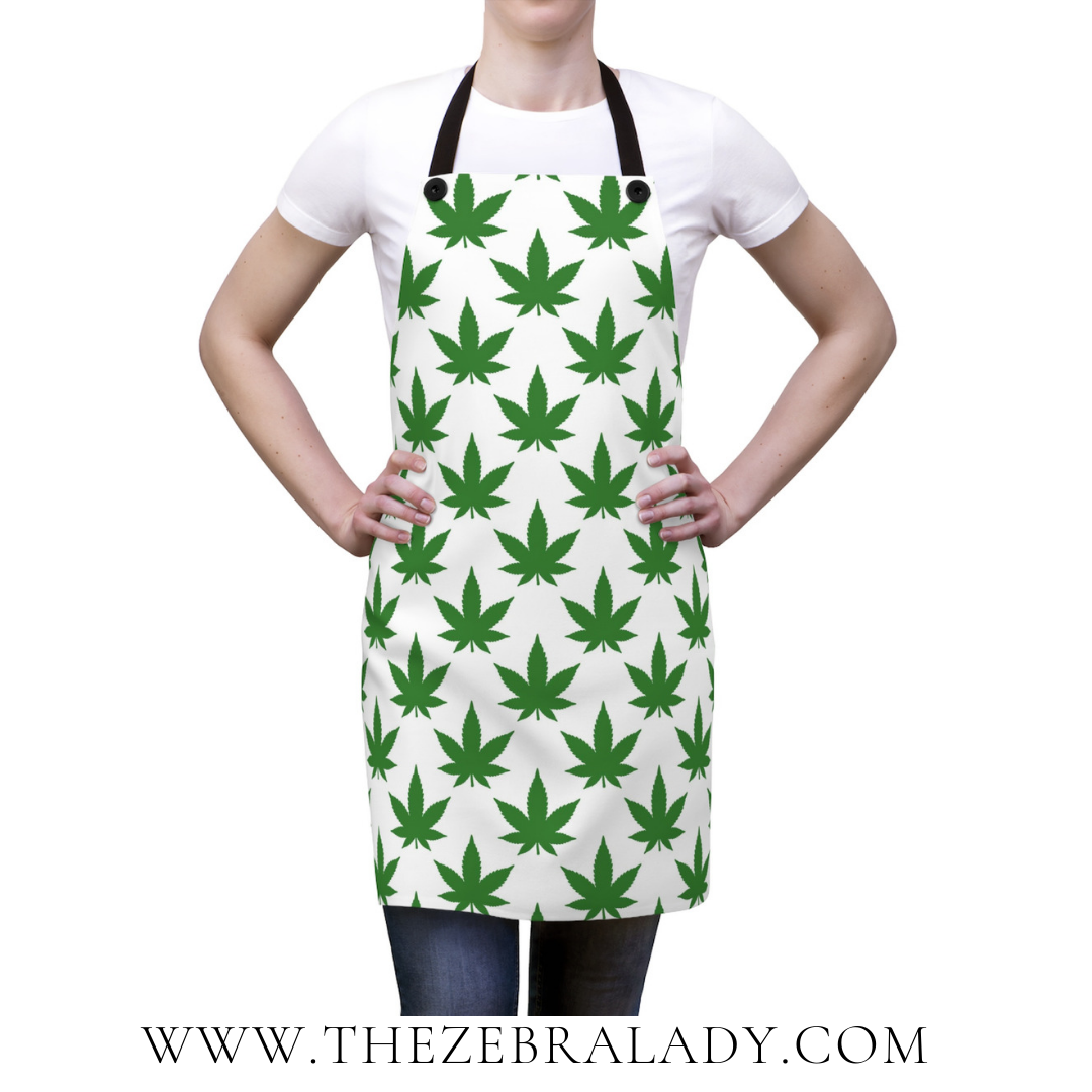 420 Pot Leafs Green White