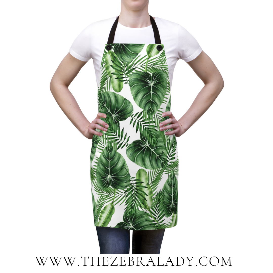 Palm Watercolor Leaf Tropical Apron