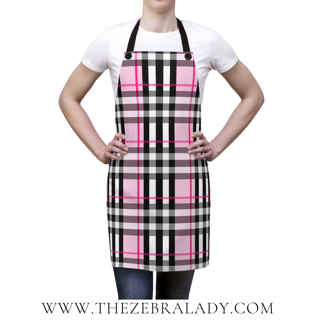 Pink Plaid Tartan Apron