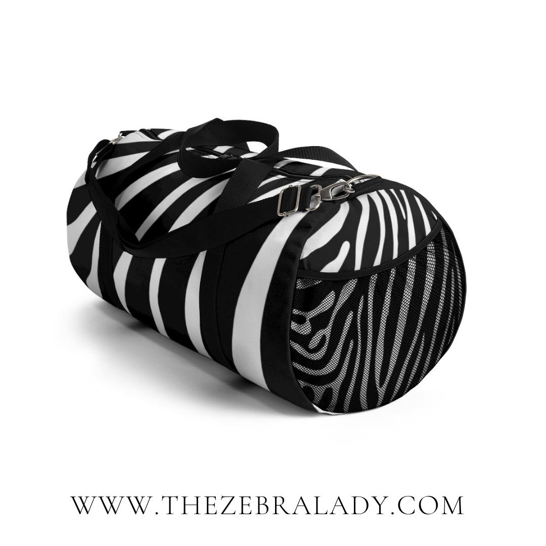 Zebra Animal Print Duffel or Duffle Bag — THE ZEBRA LADY