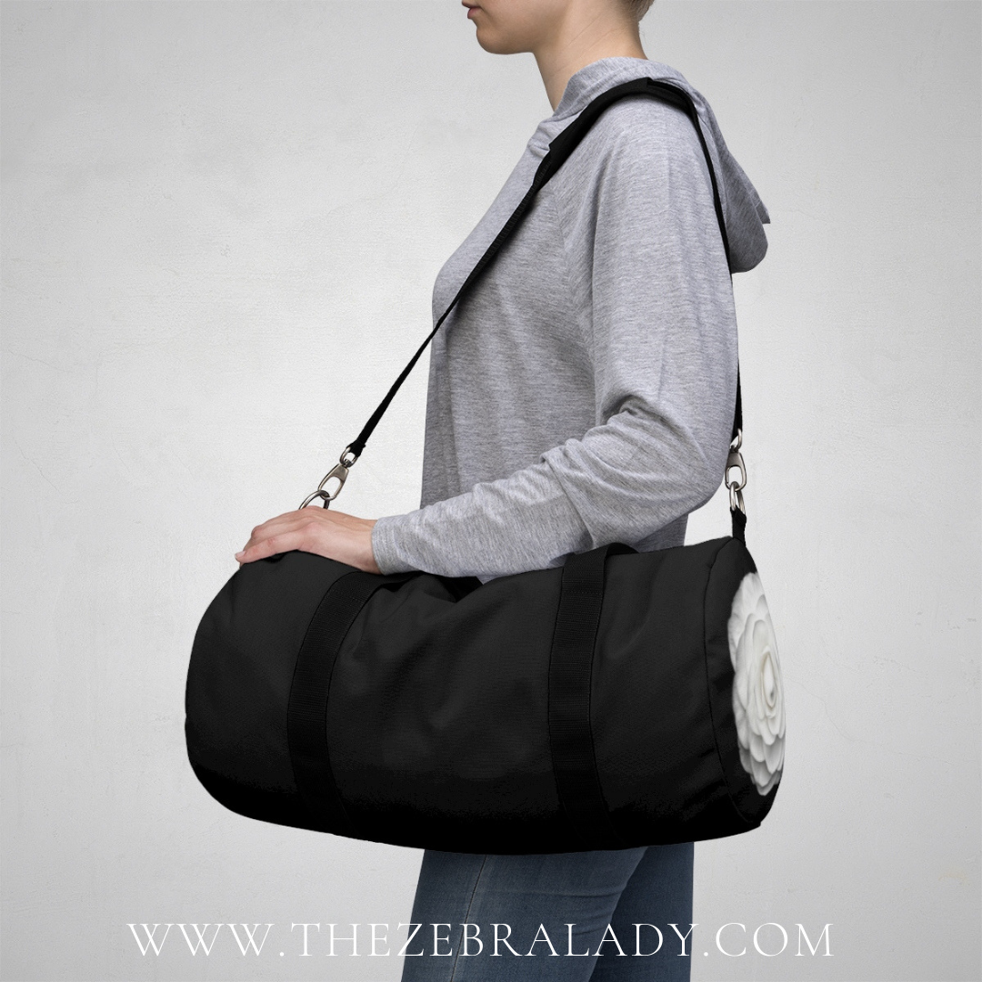 Coco White Rose Duffel or Duffle Bag