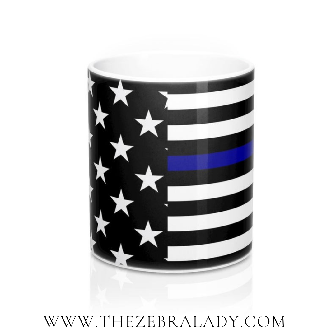 Thin Blue Line Symbolic Memorial Coffee Mug 11 Oz