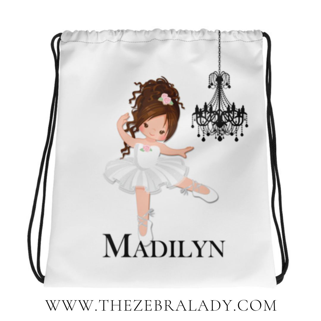 Ballet Tutu Dancer Drawstring Bag