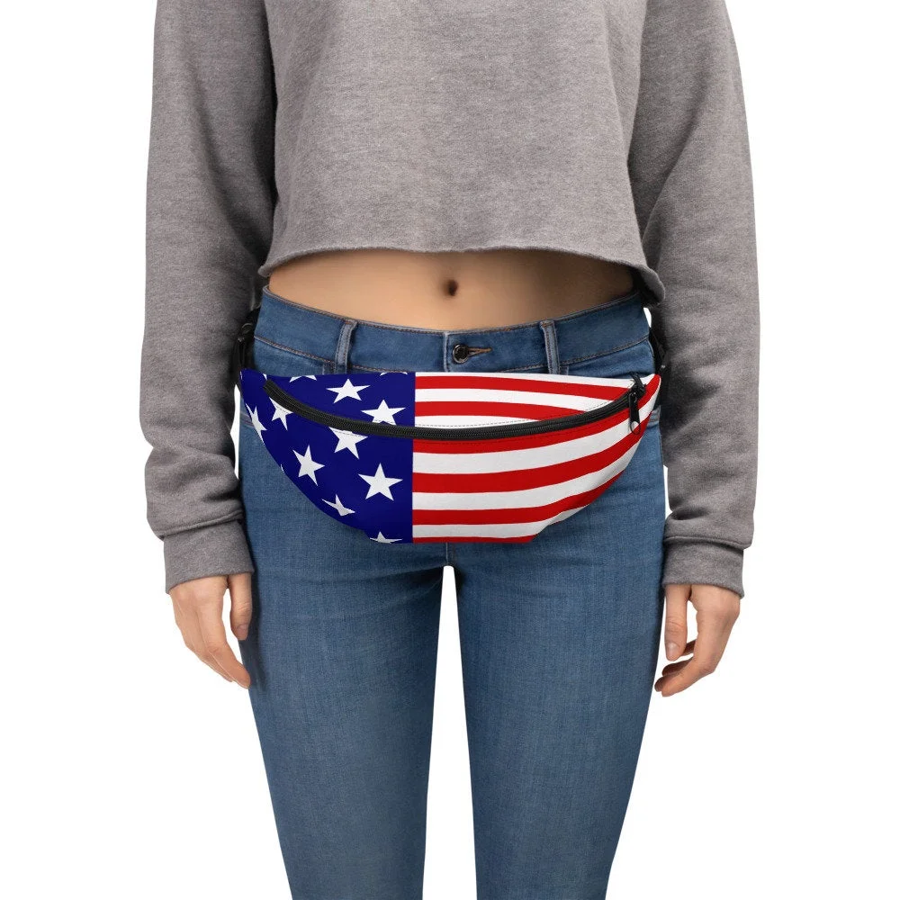 American Flag Starts &amp; Stripe Fanny Pack Bum Bag