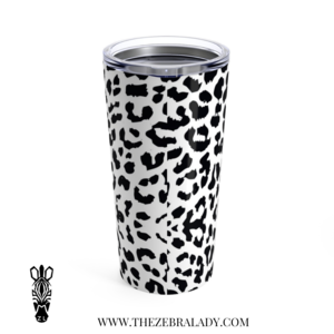 Leopard White Black Tumbler 20 oz, 10 oz — THE ZEBRA LADY