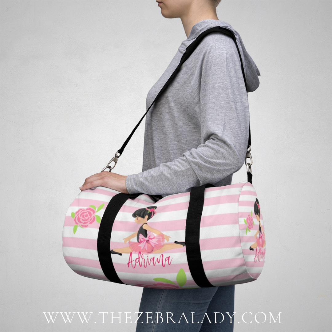 Personalized Cute Ballet Ballerina Dance Duffel or Duffle Bag