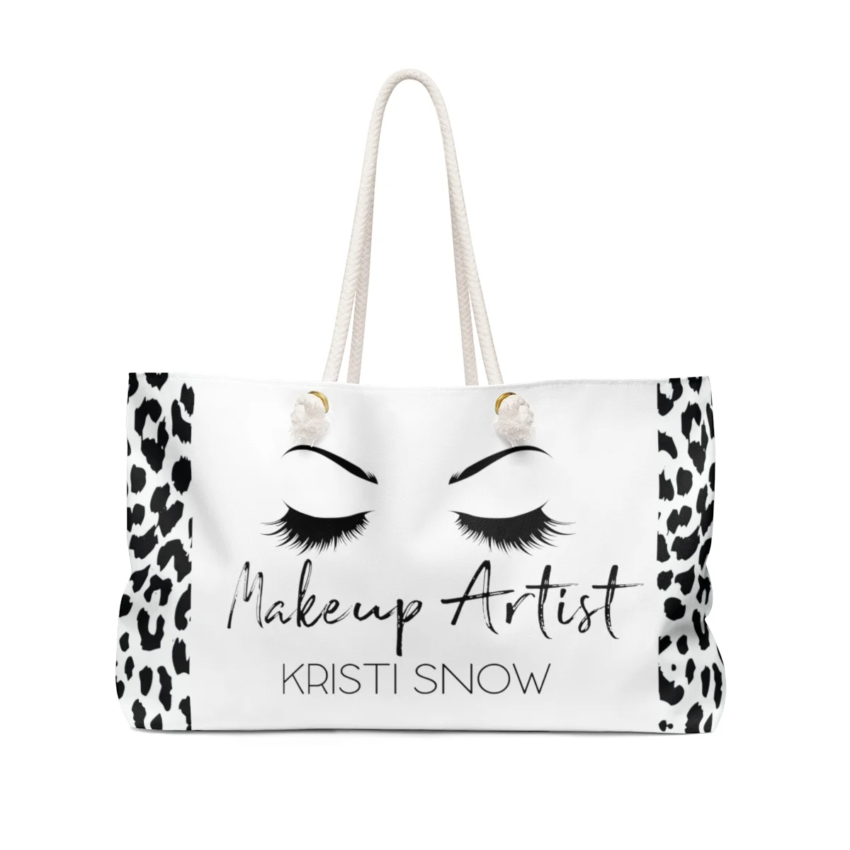 Makeup Artist Personalize Rope Handle tote Leopard