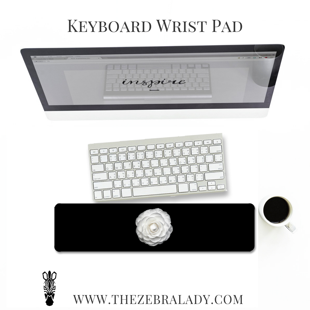 Coco White Rose Keyboard Wrist Pad