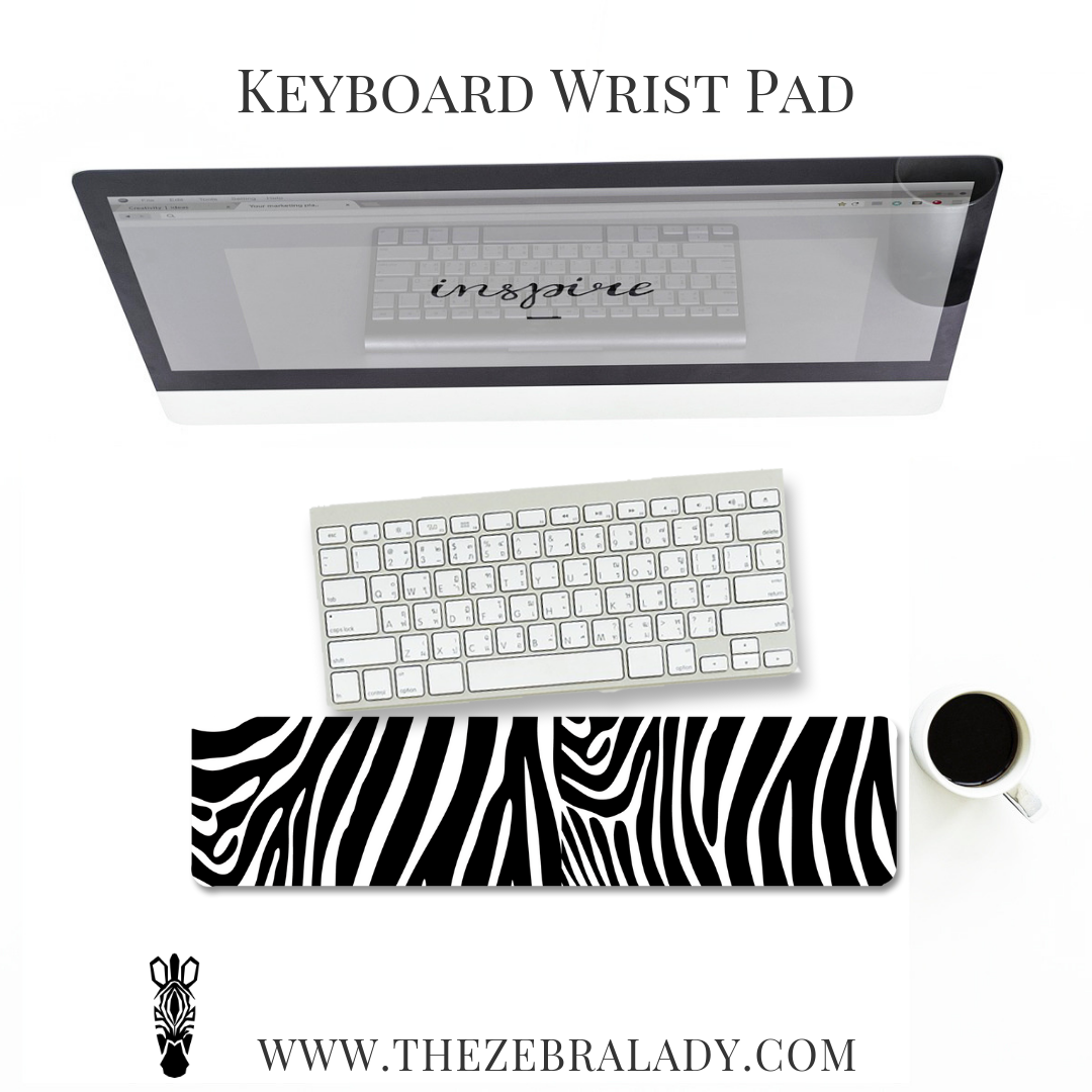 Fashion Zebra Print Keyboard Wrist Pad